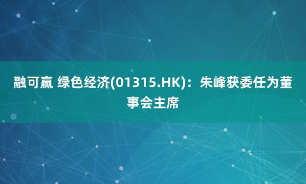 融可赢 绿色经济(01315.HK)：朱峰获委任为董事会主席